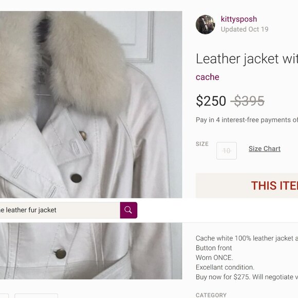 FOX FUR Lamb Skin LEATHER WOOL SNOWBUNNY Ski Jacket - Picture 12 of 13